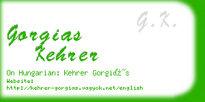 gorgias kehrer business card